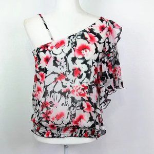Sold BCX Off Shoulder Sheer Floral Top Size L